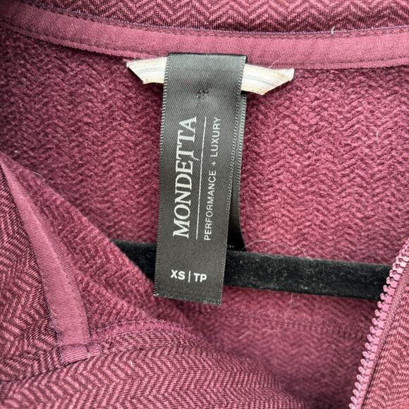 MONDETTA Solid Core Half Zip Womens Thick Knit Burgundy Pullover XS Base‎ Layer - Picture 5 of 6